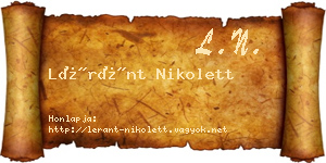 Léránt Nikolett névjegykártya